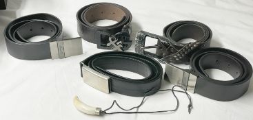 Collection of 5 x Men's Designer Belts + Necklace - Brands Include PRADA and D&G, Ref: LB448 -