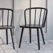 1 x Pair Of Uley Dining Chairs In Carbon Black Ash - Uccn02 - RRP £400.00 - Ref: GTC178/GTCP13 -