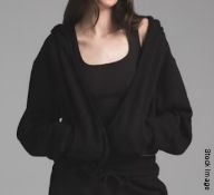 1 x SKIMS Cotton Fleece Classic Zip Up Hoodie in Onyx - Size M / UK 12-14 - Original Price £90.00