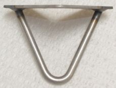 1 x Set of 4 Inch 2 Rod Furniture Legs with an Industrial Raw Steel Finish - Manufactured by the