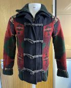 1 x DESIGUAL Men's Knitted Wool-Blend Duffle Jacket - Size: Small / Extra Small - Ref: LB507 -