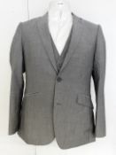 1 x KENNETH COLE Men's Designer 2-Piece Jacket and Waistcoat Set in Grey - Size: 38S - Ref: