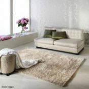 1 x BARBARA BECKER 'Emotion' Modern Hand-tufted Deep-Pile Carpet Rug in Creme - Dimensions: 70 x