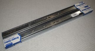 1 x Pair of Vadania Heavy Duty 3 Fold Full Extension Drawer Slides with High Loader Capacity -
