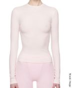 1 x SKIMS Cotton Jersey Long Sleeve T-Shirt in Barely Pink - Size: S / UK 8-10 - Original Price £56
