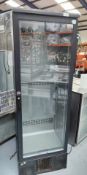 1 x Gamko Upright Single Door Drinks Display Fridge in Black - Model: MAXI25/300RG