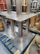 3 x Silver Twin Pedestal Bases for Restaurant Tables - Dimensions: H73 cms