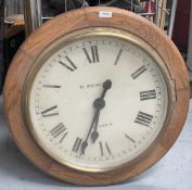 1 x Pencino Venezia 84cm Wall Clock Featuring a Large 61cm Clock Face with an Oak Surround