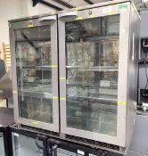 1 x IMC M90 Two Door Backbar Bottle Cooler Featuring a Silver Finish