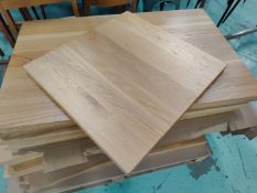 4 x Solid Oak Restaurant Table Tops - Dimensions: H4 x W64 x D63 cms - Removed from a Restaurant