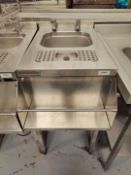 1 x Stainless Steel Bar Wash Station Featuring an Integral Glass Rinser, Wash Bowl and Hot/Cold Taps