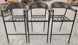 3 x Bar Stools - Dimensions: H72/109 x W56 x D60 cms - Removed from a Restaurant Environment
