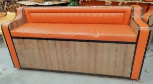 1 x Commercial Banquette Restaurant Seating Bench Featuring a Contemporary Orange Leather