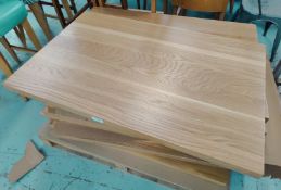 3 x Solid Oak Restaurant Table Tops - Dimensions: H4 x W110 x D70 cms - Removed from a Restaurant
