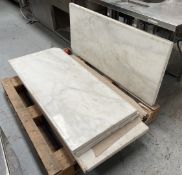 4 x Slabs of White Marble Worktop - Dimensions: 131 x 56 x 4 cms - Ref: PL378