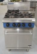 1 x Blue Seal Evolution Series 4 Burner Gas Range Cooker - Dimensions: H89 x W60 x D82 cms