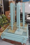 8 x Interlocking Heavy Duty Diamond Mesh Dividers with Posts - Finished in a Teal Colour