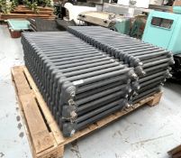 4 x Cast Iron Column Radiators - Includes Wall Mounts and Valves - Dimensions: H50 x W100 x D7 cms