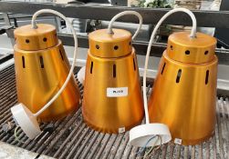 3 x Longlife L593 Gantry Heat Lamps - Dimensions: H23 x W17.5 cms