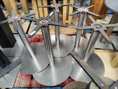 5 x Silver Pedestal Bases for Restaurant Tables - Dimensions: H73 x Base Diameter 60 cms