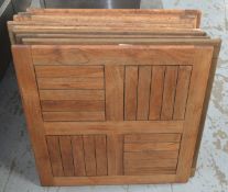 9 x Square Outdoor Restaurant Slatted Table Tops - Dimensions: L70 x W70 x D4 cms
