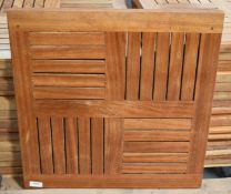 6 x Square Restaurant Slatted Table Tops with a Varnished Finish - Suitable for Indoor or Outdoor
