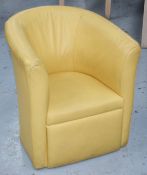 3 x Contemproray Tub Chairs Featuring a Yellow Faux Leather Upholstery - Dimensions: H78 x SH40