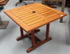 1 x Gloster Teak Outdoor Slatted Garden Patio Table Featuring a Substantial Double H Stretcher