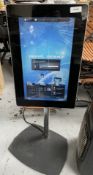 1 x Digital Advertisement Signage Screen with Audio and WiFi - Powered by Android - Floor Mounted