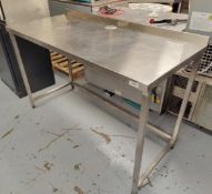 1 x Stainless Steel Preparation Table Featuring Space for Undercounter Appliances, Upstand
