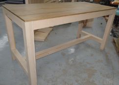 1 x Large 2m Restaurant Poseur Bar Dining Table with Stretcher / Footrest