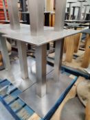 3 x Silver Twin Pedestal Bases for Restaurant Tables - Dimensions: H73 cms