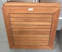 4 x Square Outdoor Restaurant Slatted Table Tops - Dimensions: L70 x W70 x D4 cms