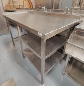 1 x Stainless Steel Prep Table Featuring Undershelves and Space for Undercounter Appliance