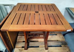 1 x Gloster Teak Outdoor Slatted Garden Patio Table Featuring a Substantial Double H Stretcher