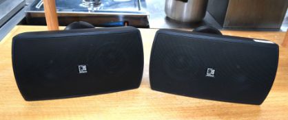 2 x Audac Ateo 6 Professional Speakers with Wall Mounts