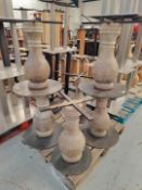 6 x Wood Column Pedestals for Restaurant Tables