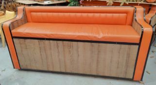 1 x Commercial Banquette Restaurant Seating Bench Featuring a Contemporary Orange Leather