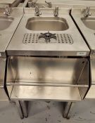 1 x Stainless Steel Bar Wash Station Featuring an Integral Glass Rinser, Wash Bowl and Hot/Cold Taps