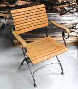 8 x Fontenay Garpa Outdoor Belle Époque Style Folding Garden Chairs - Teak Wood with a Steel Folding
