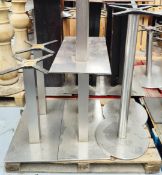 5 x Silver Pedestal Bases for Restaurant Tables - Includes 2 x Poser Bar 110cm High Table