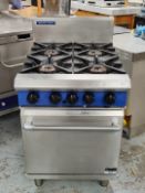1 x Blue Seal Evolution Series 4 Burner Gas Range Cooker - Dimensions: H89 x W60 x D82 cms
