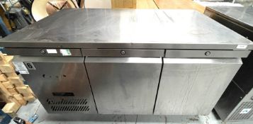 1 x Williams Jade Two Door Countertop Prep Fridge - Model: HJC2SA - Dimensions: H85 x W130 x D70 cms