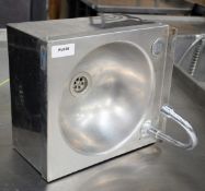 1 x Basix Stainless Steel Wall Mounted Knee Controlled Hand Wash Basin