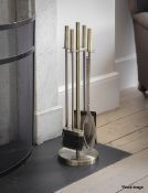 1 x Ebrington Fireside Tool Set - Antique Brass Finish - Boxed - RRP £65.00 - Ref: GTC522/GTCC12 -