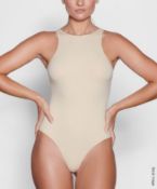 1 x SKIMS Fits Everybody High-neck Stretch-woven Bodysuit, Sand - Size: 2X = UK 20-22 - Original Pri