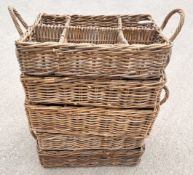 5 x Assorted 6-Section Wicker Wine Bottle Carrier Baskets - Ex-Showroom Display Pieces - Ref: HBK432