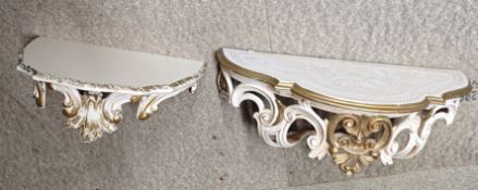 1 x Pair Of Art Deco Style Wall Mounted Shelves - NO VAT ON THE HAMMER - Ref: - CL444 - Location: