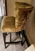 1 x Velvet Upholstered Bar Stool with Studded Detail - CL1028 - NO VAT ON THE HAMMER - Location:
