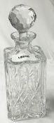 1 x Diamond Cut Crystal Decanter with Stopper - Ref: LB450 - CL1020 - NO VAT ON THE HAMMER -